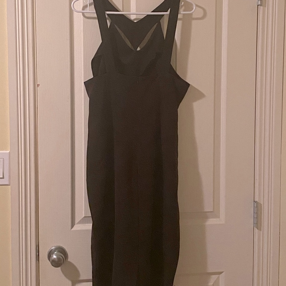 Black V Neck Cut Out Dress